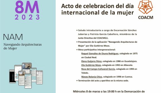 El COACM celebrará el 8M con un acto abierto al público en su Demarcación de Guadalajara